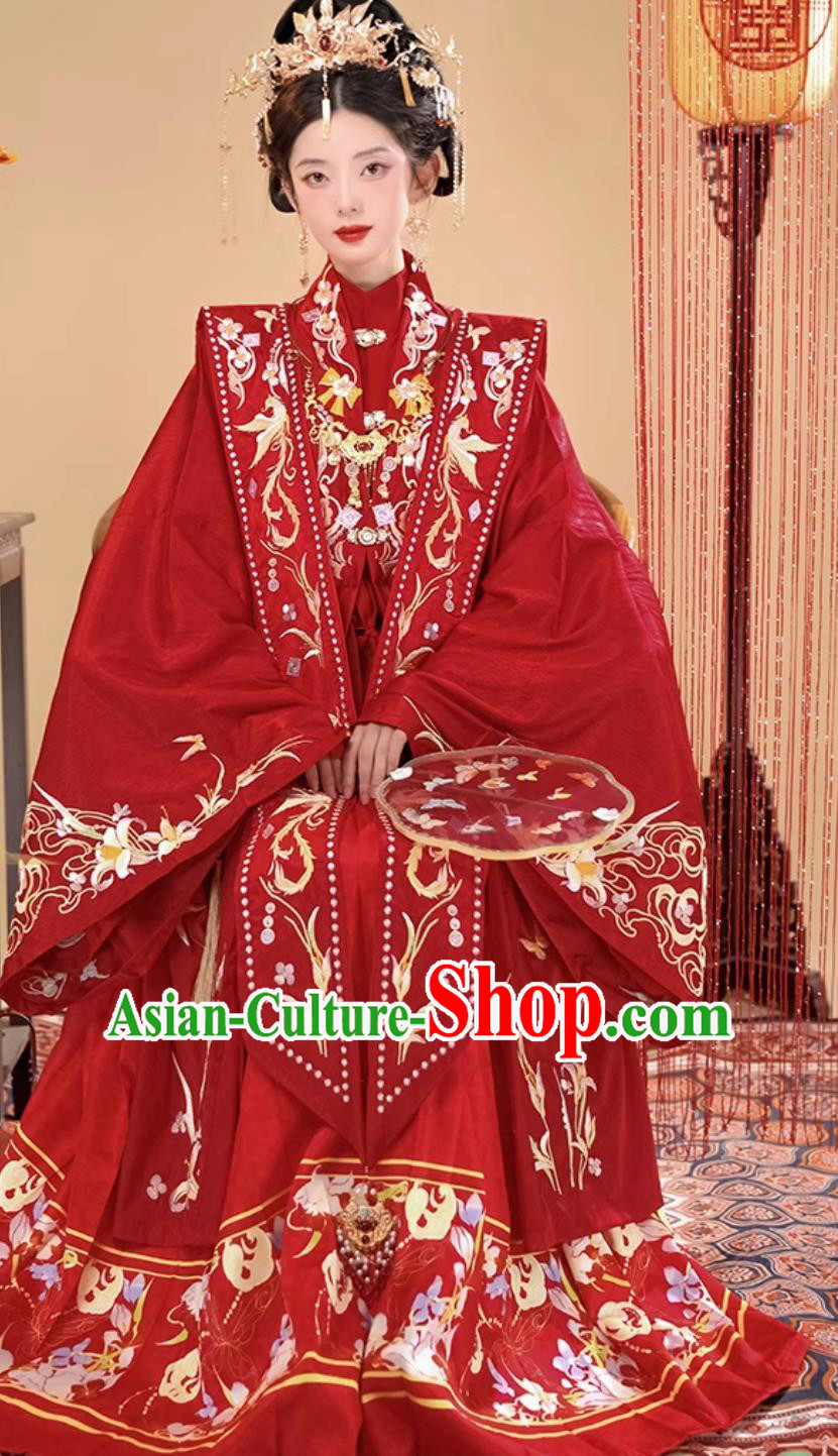 Chinese Traditional Wedding Clothing Woman Hanfu Red Dress Ancient Empress Costumes