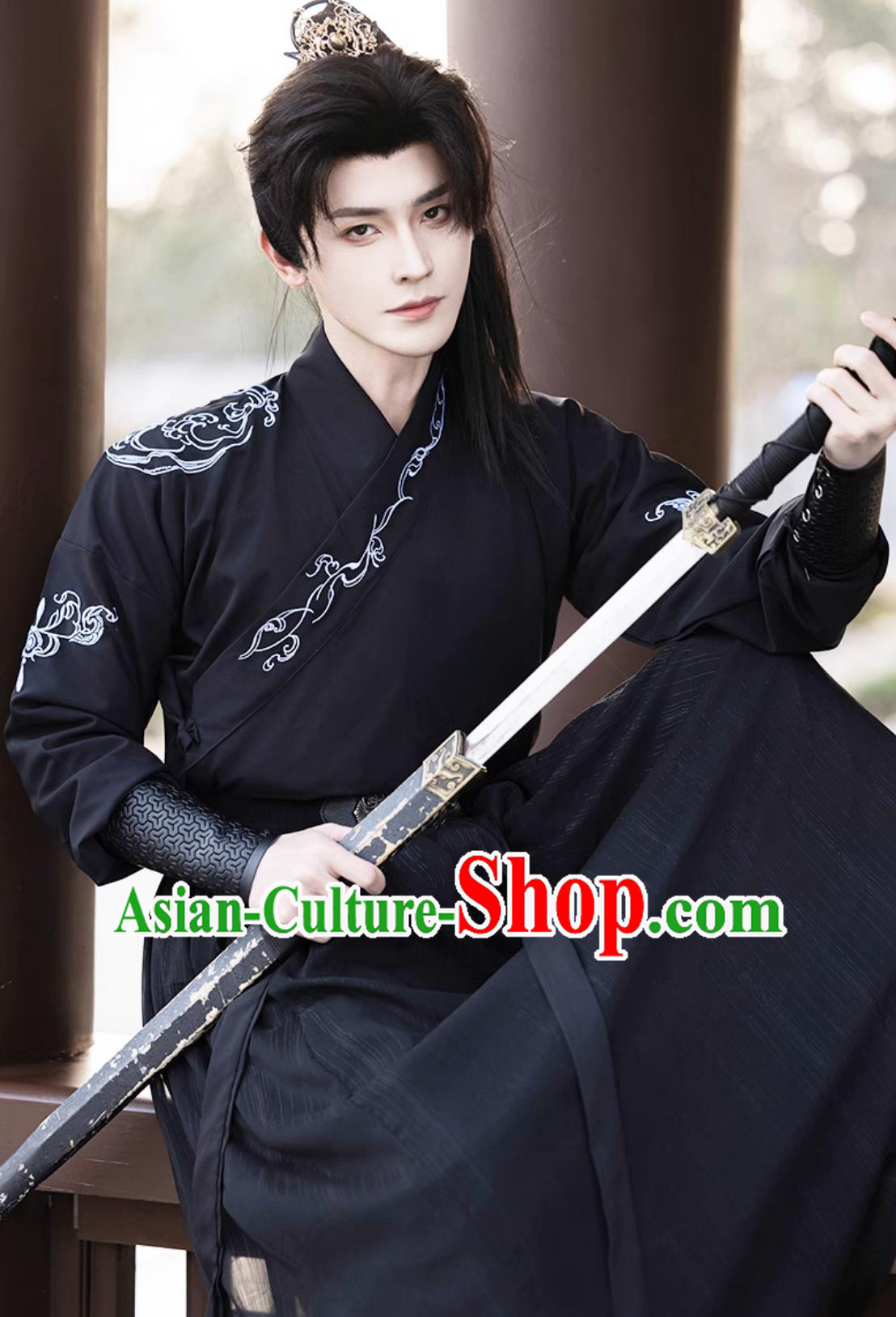 China Ancient Superhero Black Outfit Chinese Ancient Clothing Traditional Ming Dynasty Swordsman Costumes