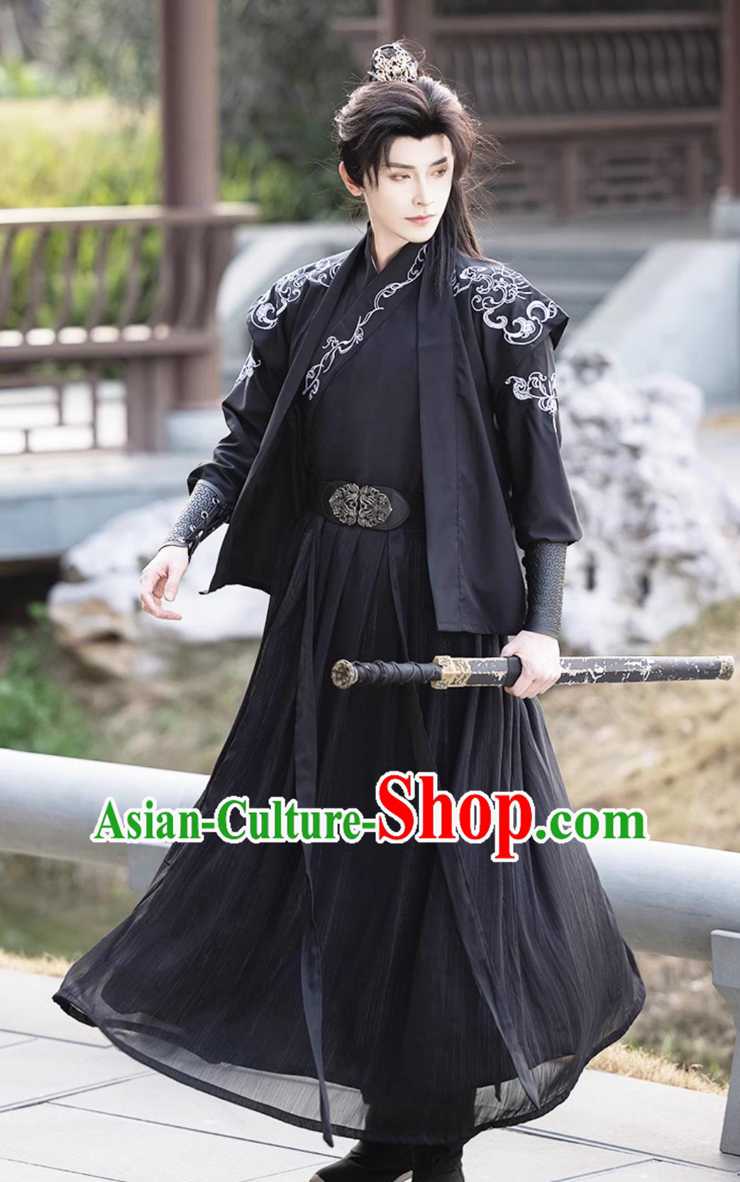 China Ancient Superhero Black Outfit Chinese Ancient Clothing Traditional Ming Dynasty Swordsman Costumes