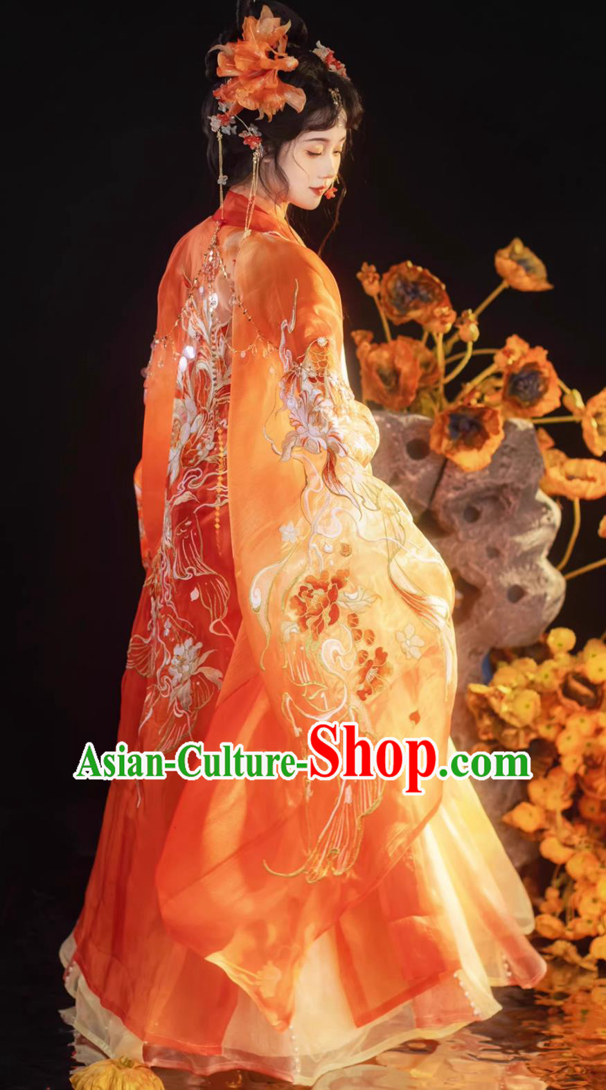 Chinese Tang Dynasty Empress Embroidered Dress Hanfu Online Shop Ancient Noble Woman Garment Costumes