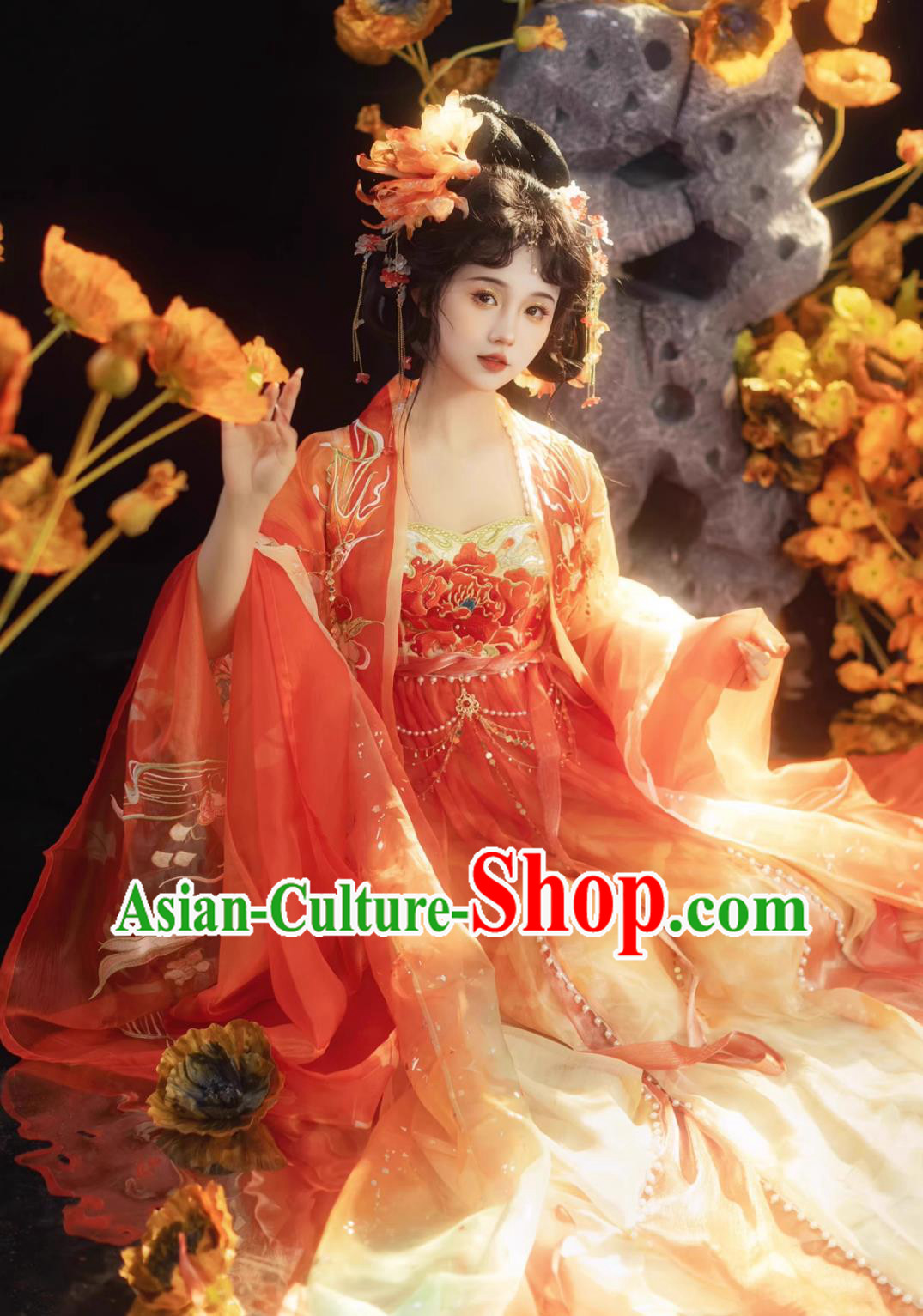 Chinese Tang Dynasty Empress Embroidered Dress Hanfu Online Shop Ancient Noble Woman Garment Costumes