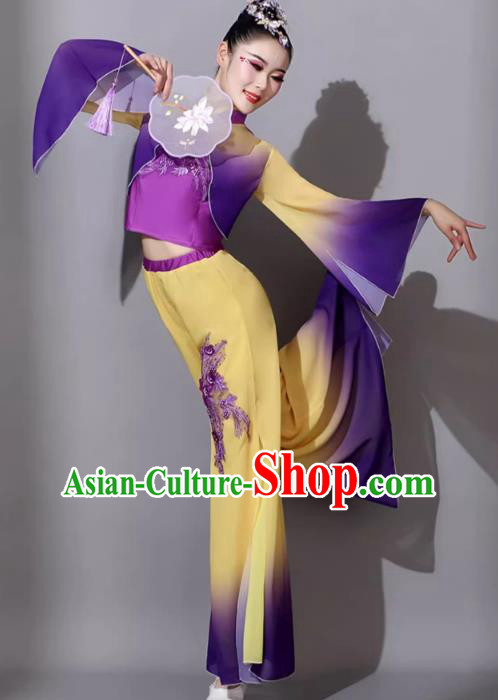 Chinese Jiaozhou Yangge Fan Dance Costume Yangko Dance Performance Costume For Women