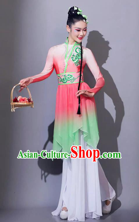 Classical Dance Performance Costume Chinese Fan Umbrella Dance Yangge Clothing Ailian Shuo Dance Outfit