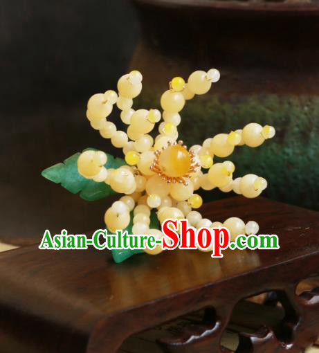 Handmade Qipao Beads Hairpin China Hanfu Hair Jewelry Ancient Song Dynasty Young Lady Headpiece