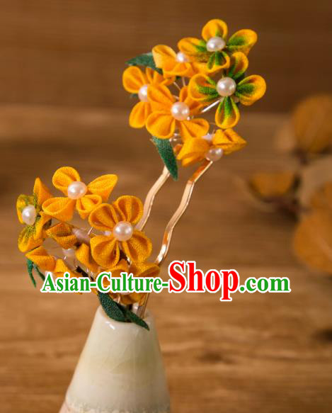 China Ancient Song Dynasty Young Lady Flower Headpiece Handmade Hairpin Hanfu Hair Jewelry