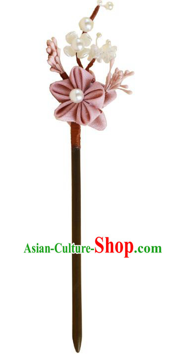 Handmade Plum Blossom Hairpin China Hanfu Hair Jewelry Ancient Ming Dynasty Princess Headpiece
