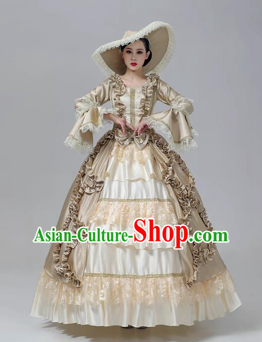 Drama Princess Champagne Dress European Court Dress British Medieval Retro Garment Aristocratic Stage Costume