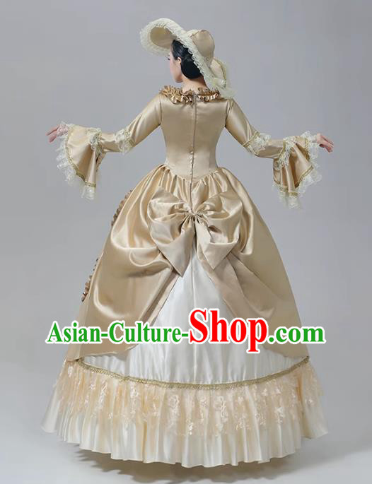 Drama Princess Champagne Dress European Court Dress British Medieval Retro Garment Aristocratic Stage Costume