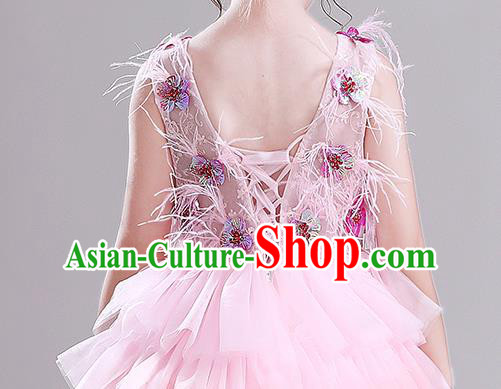 Children Dress Princess Dress Girl Model Runway Costume Flower Girl Fluffy Veil Clothing