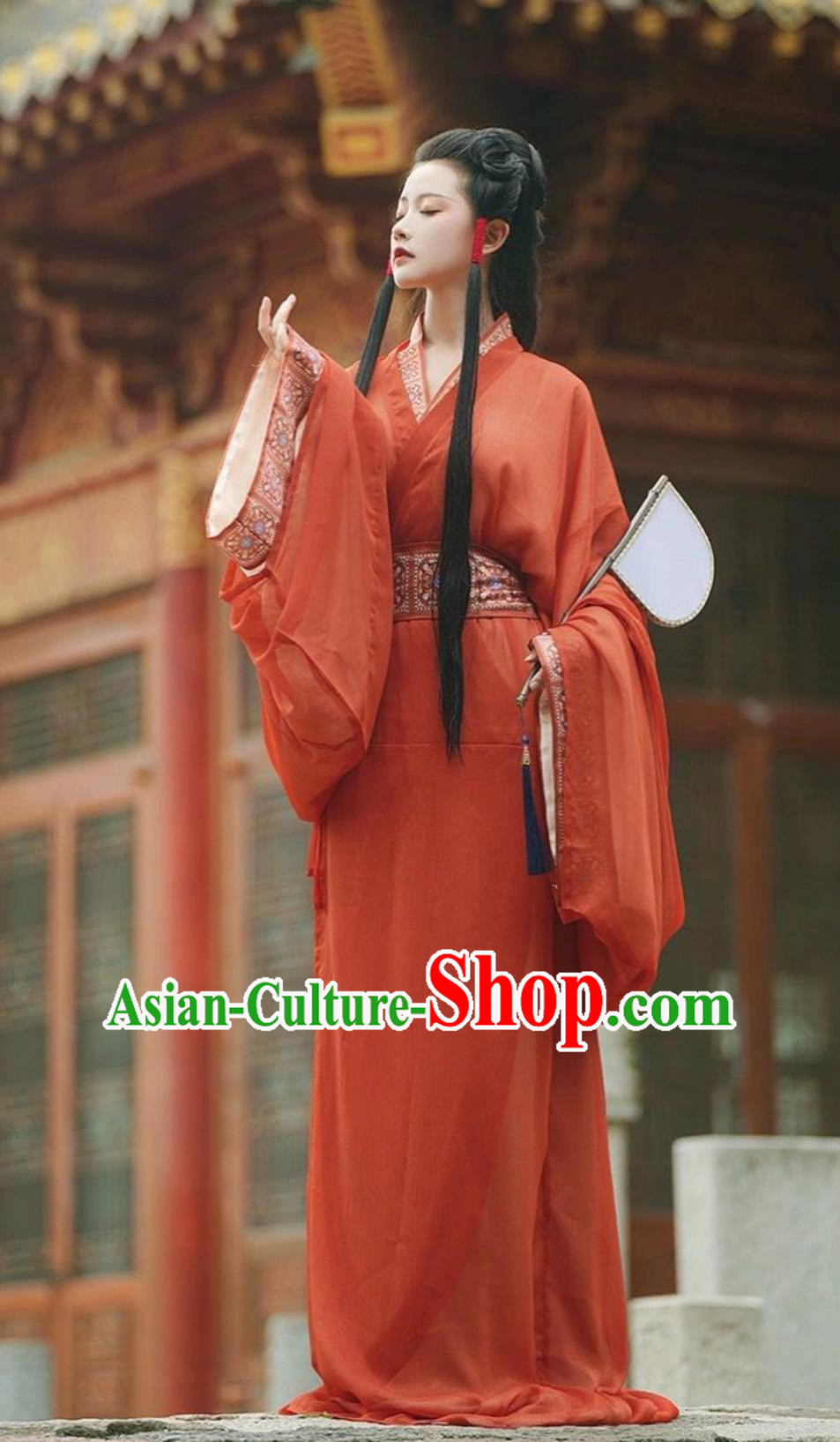 Online Buy Traditional Hanfu Female Clothing Ancient Chinese Warring States Time Princess Costumes Red Robe