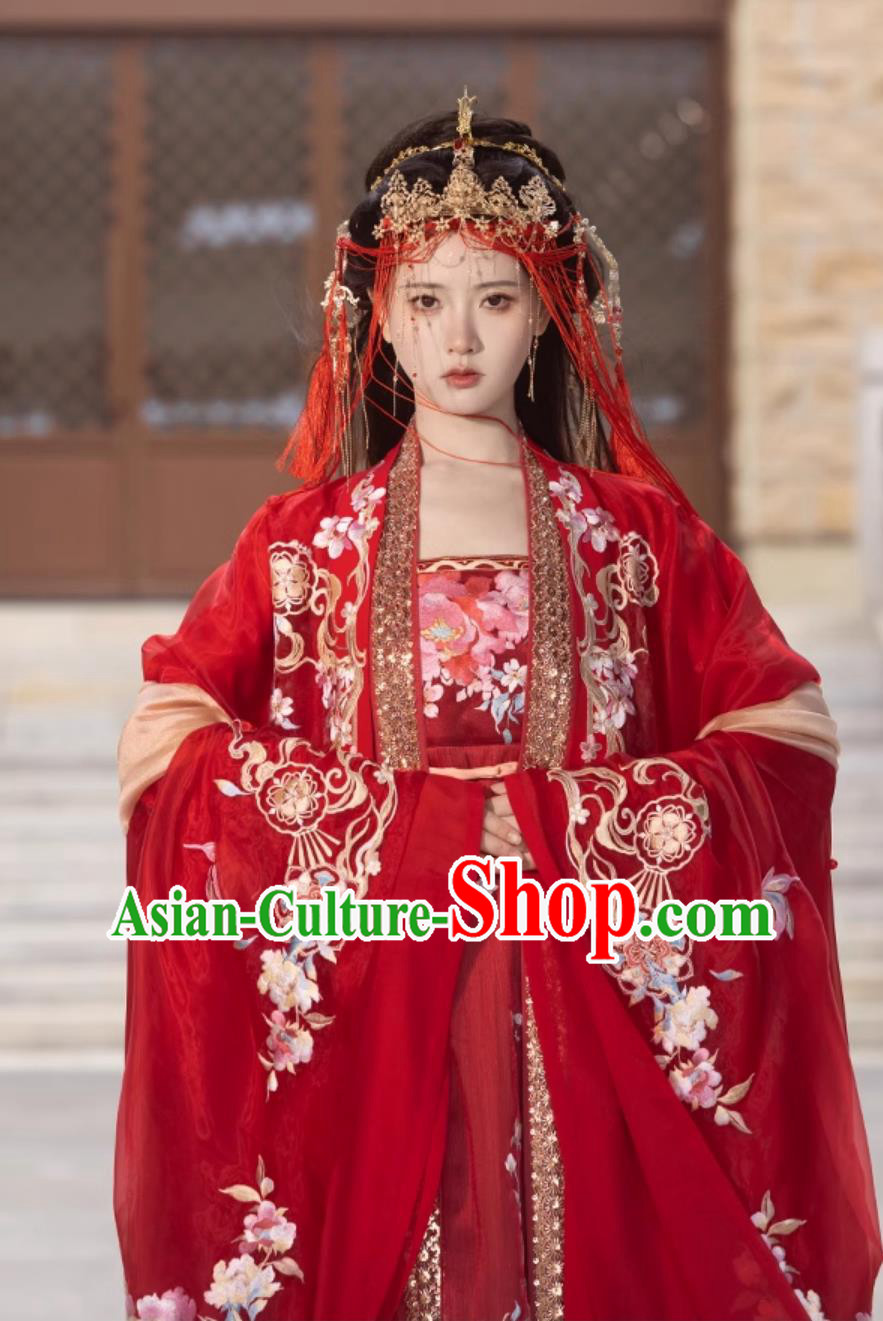 Ancient Chinese Princess Clothing Ancient Wedding Costume Online Buy Traditional Hanfu Bride Red Dresses
