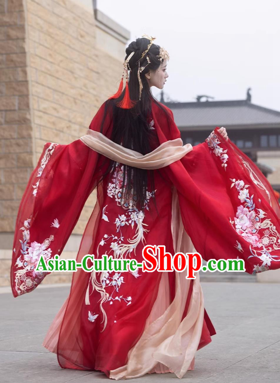 Ancient Chinese Princess Clothing Ancient Wedding Costume Online Buy Traditional Hanfu Bride Red Dresses