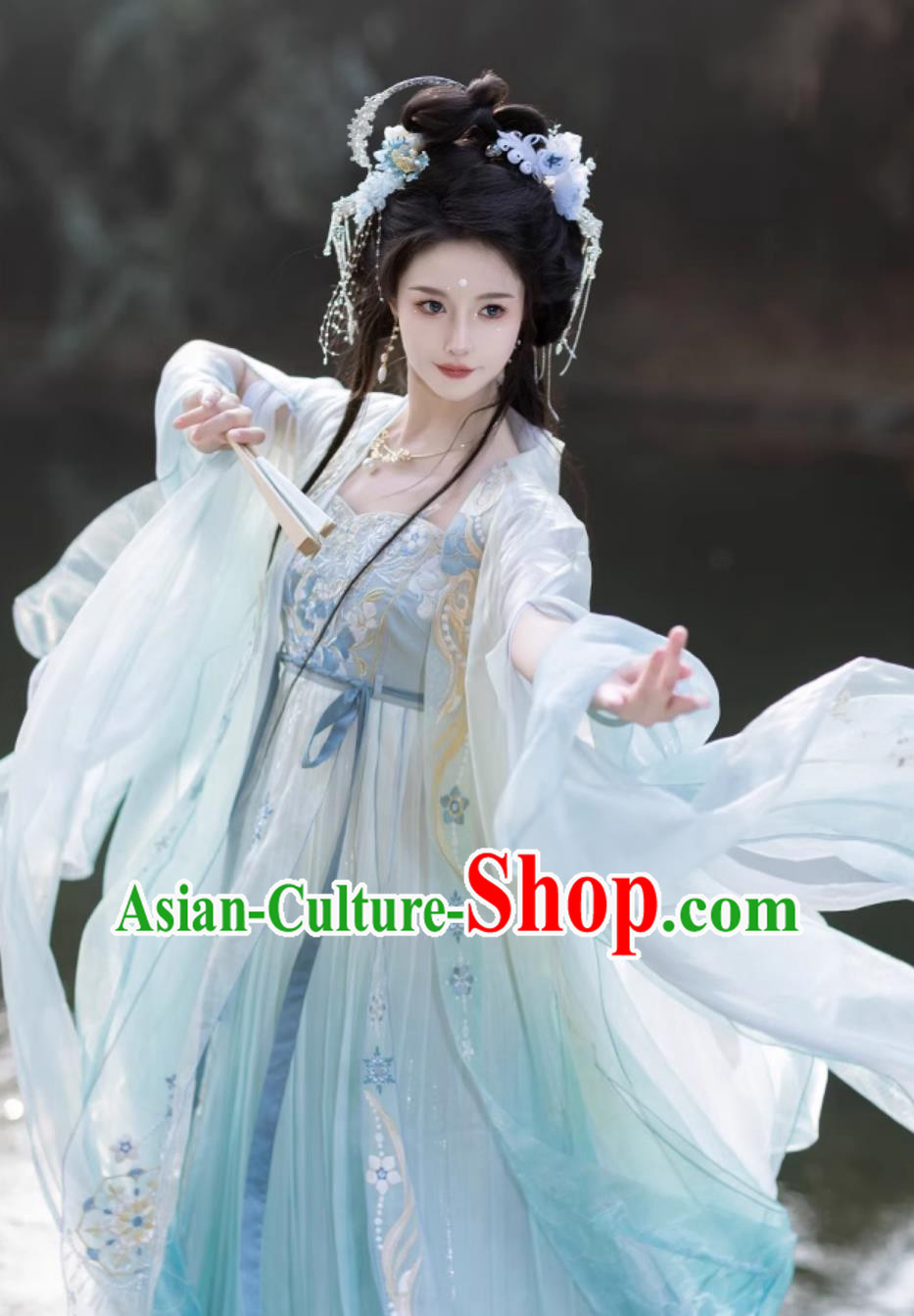 Ancient Chinese Goddess Clothing Traditional Tang Dynasty Princess Costumes Online Buy Hanfu Blue Dresses