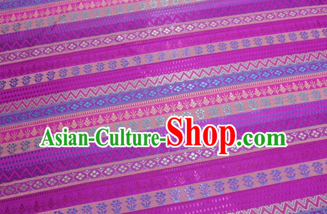 Chinese Classical Pattern Rosy Brocade Traditional Qipao Fabric Top Mongolian Robe Cloth Material