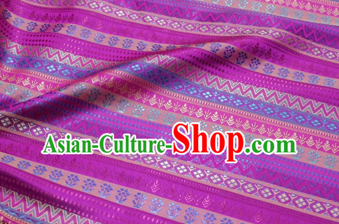 Chinese Classical Pattern Rosy Brocade Traditional Qipao Fabric Top Mongolian Robe Cloth Material