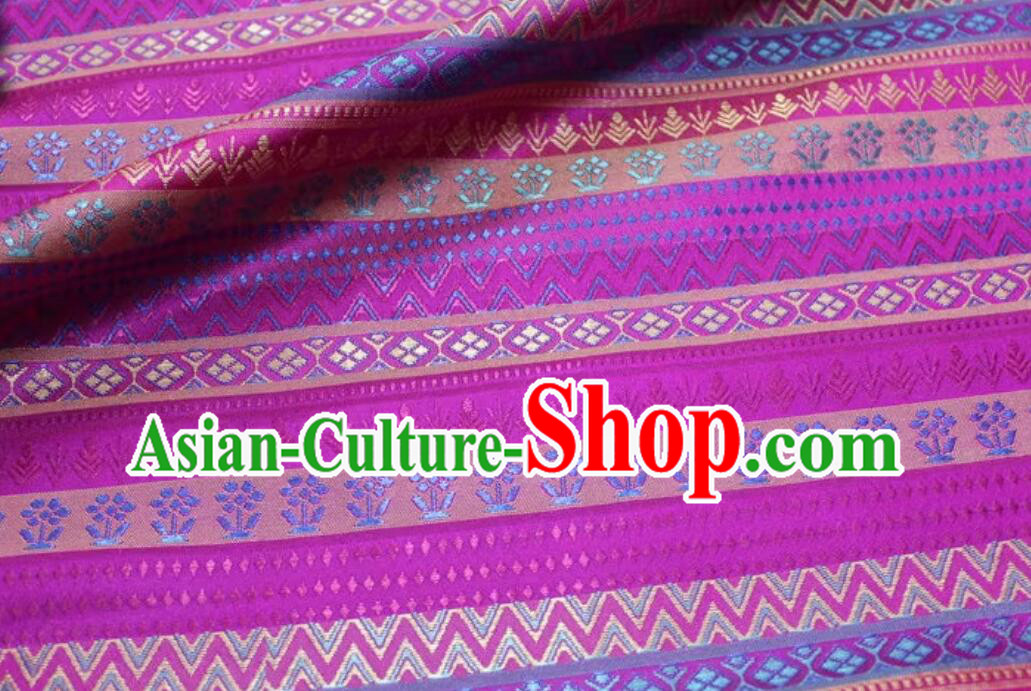 Chinese Classical Pattern Rosy Brocade Traditional Qipao Fabric Top Mongolian Robe Cloth Material