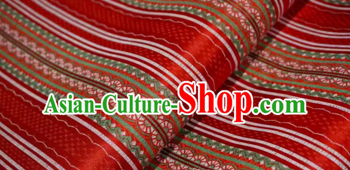 Top DIY Hanfu Cloth Material Chinese Classical Pattern Red Brocade Traditional Qipao Fabric
