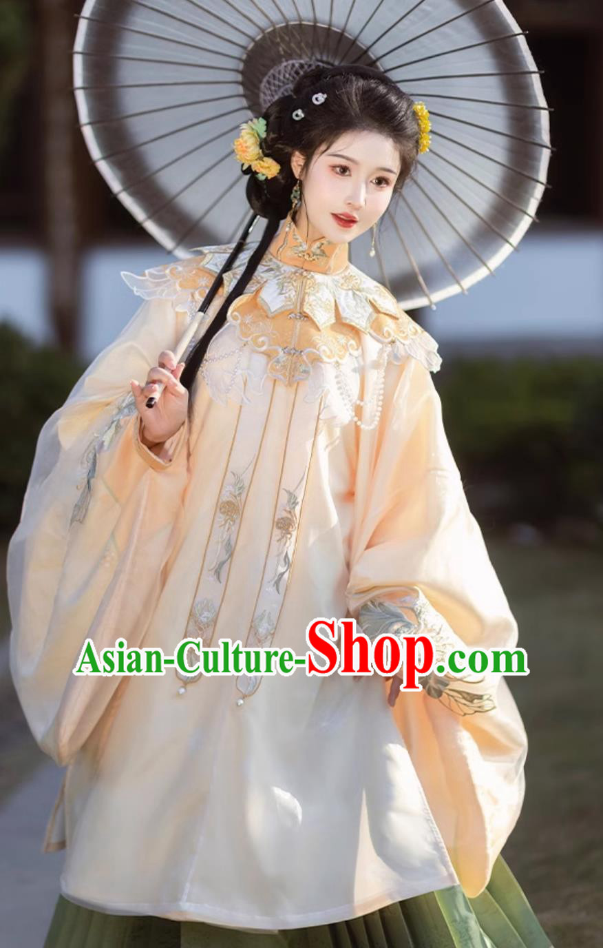 Chinese Traditional Ming Dynasty Embroidered Costumes Traditional Hanfu Mamian Skirt Ancient China Princess Clothing