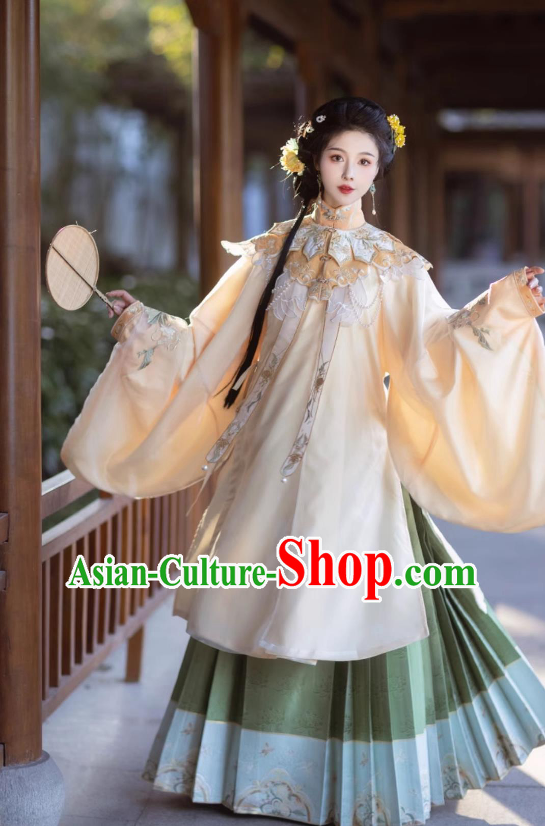 Chinese Traditional Ming Dynasty Embroidered Costumes Traditional Hanfu Mamian Skirt Ancient China Princess Clothing