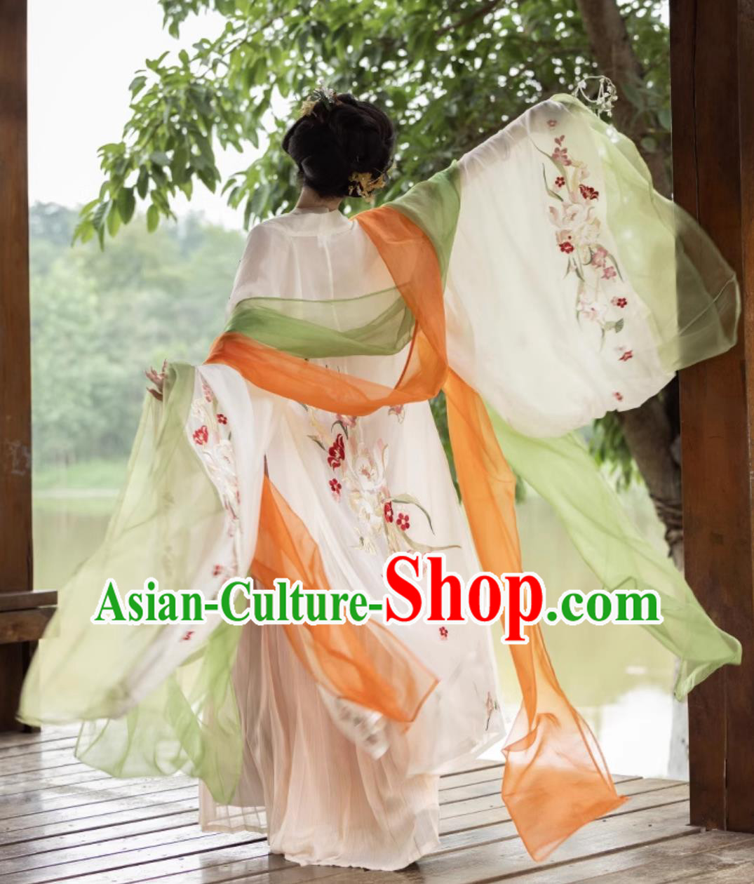 Chinese Tang Dynasty Embroidered Dresses Traditional Princess Hanfu Ancient China Woman Clothing