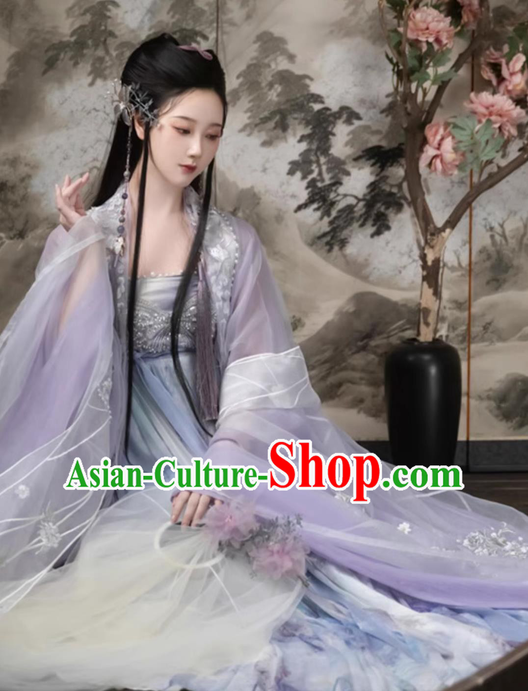 Ancient Chinese Clothing Tang Dynasty Princess Purple Dress Traditional Hanfu Online Shop