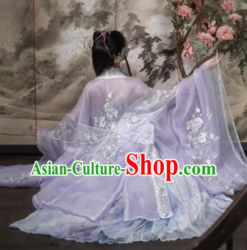 Ancient Chinese Clothing Tang Dynasty Princess Purple Dress Traditional Hanfu Online Shop