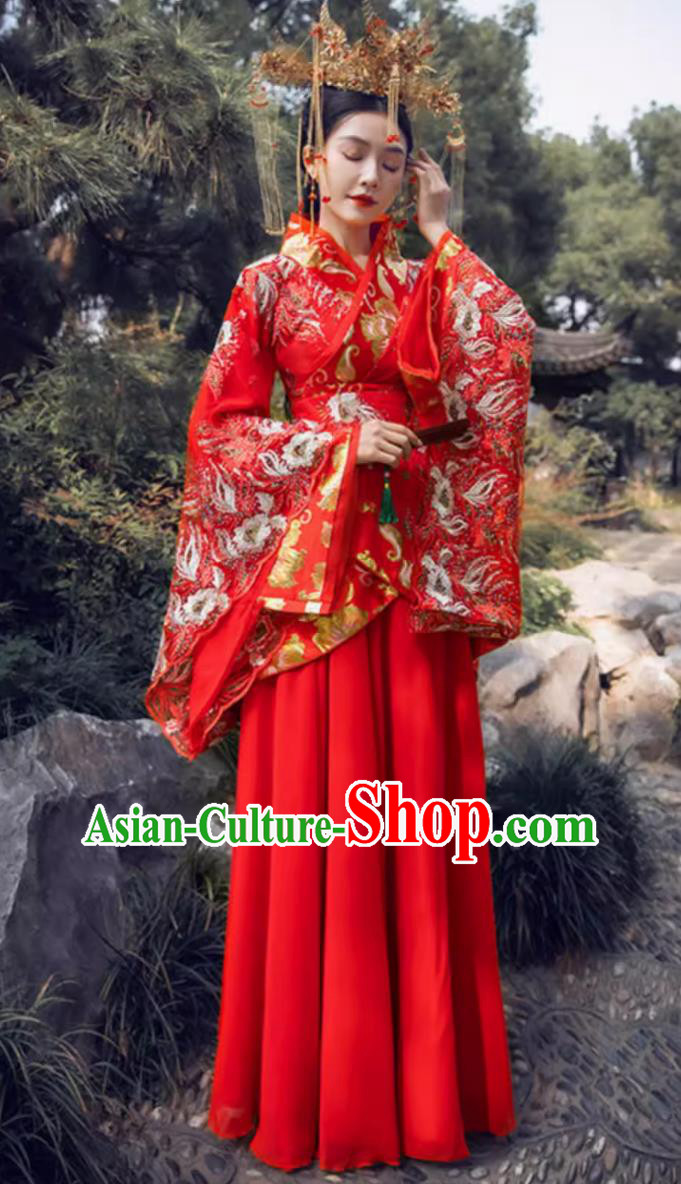 Traditional Hanfu Online Shop Ancient Chinese Princess Clothing Red Han Dynasty Infanta Fairy Classical Dance Dress