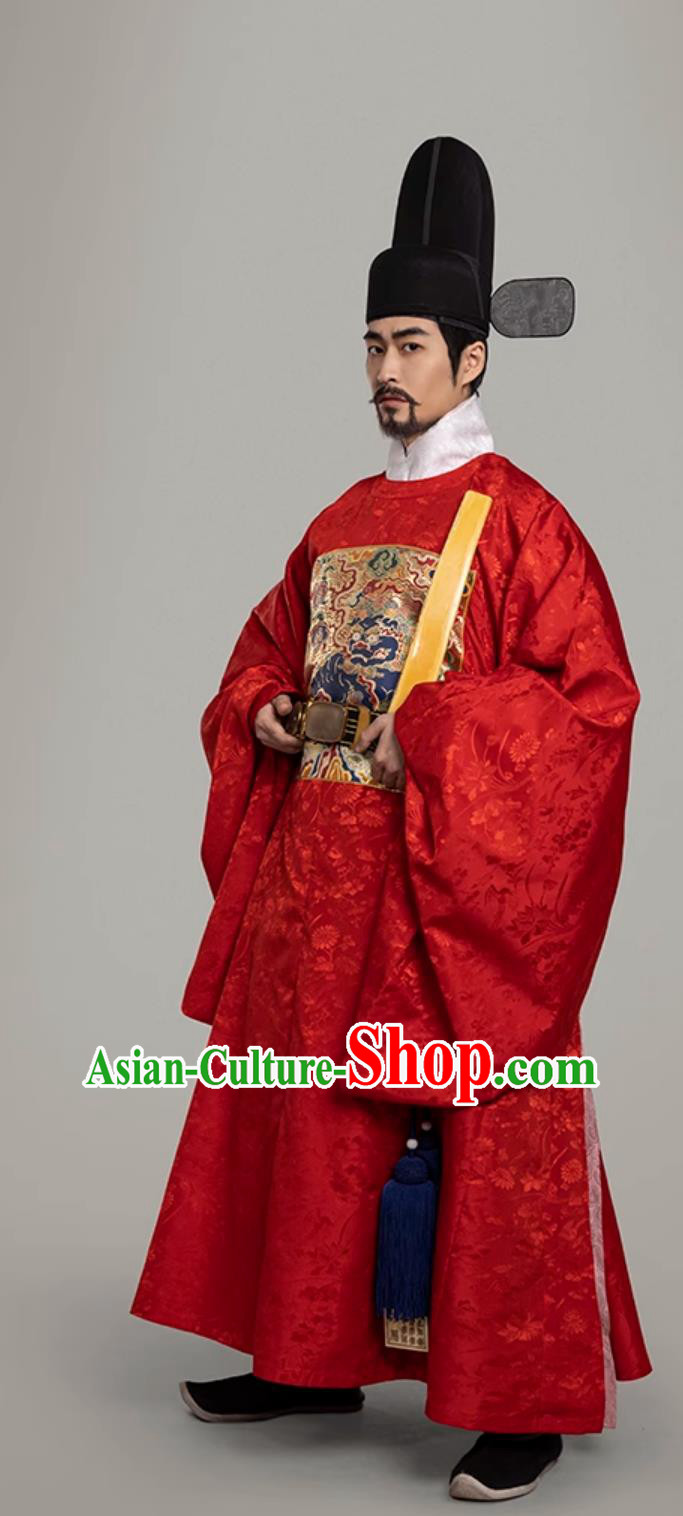 Ancient Chinese Grand Military Officer Clothing Traditional Hanfu Online Shop Red Ming Dynasty Official Lion Robe