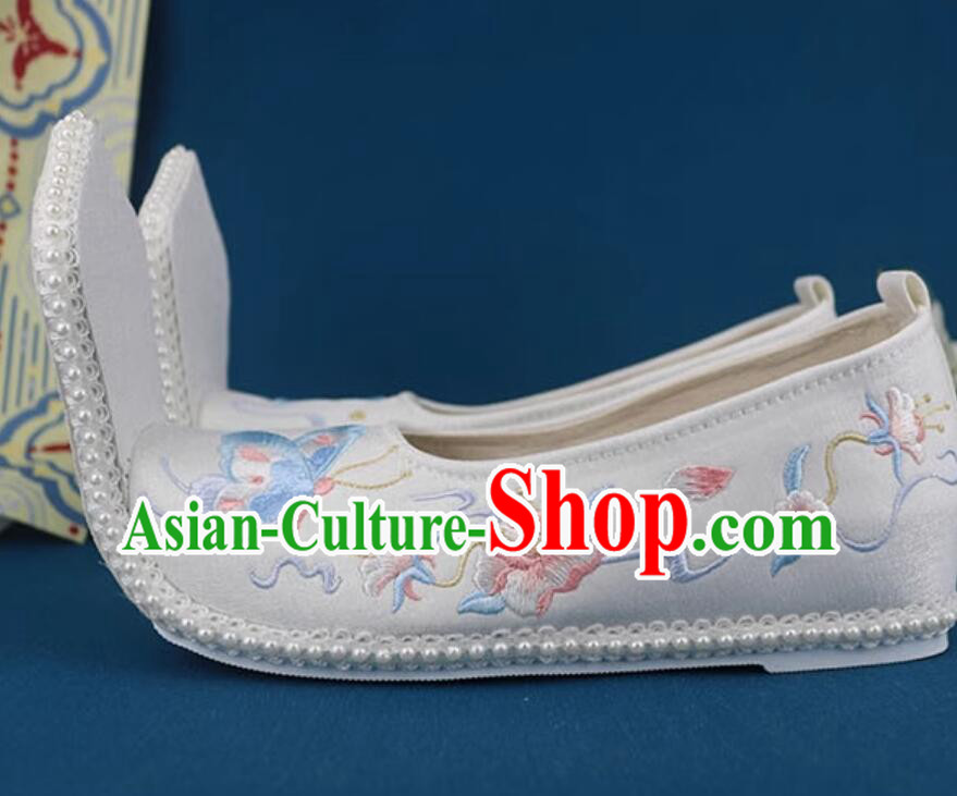 Ancient China Princess Shoes Han Dynasty Women Shoes Traditional Hanfu Shoes Embroidered Shoes