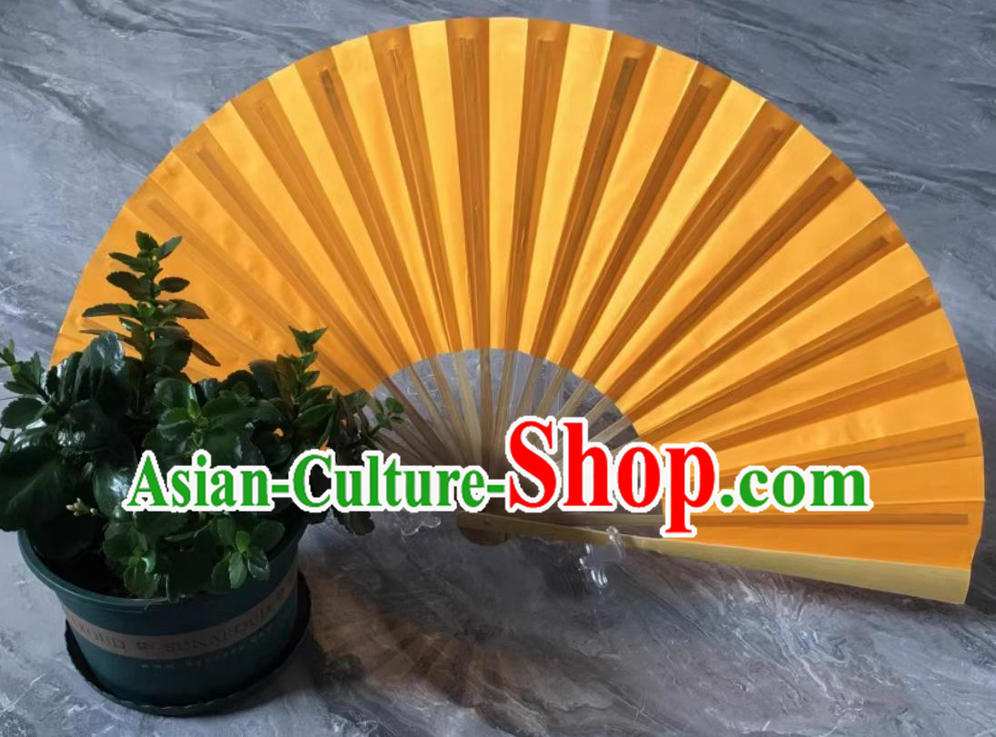 Handmade Bian Lian Silk Fan China Sichuan Opera Face Changing Bamboo Fan Orange Double Sided Folding Fan