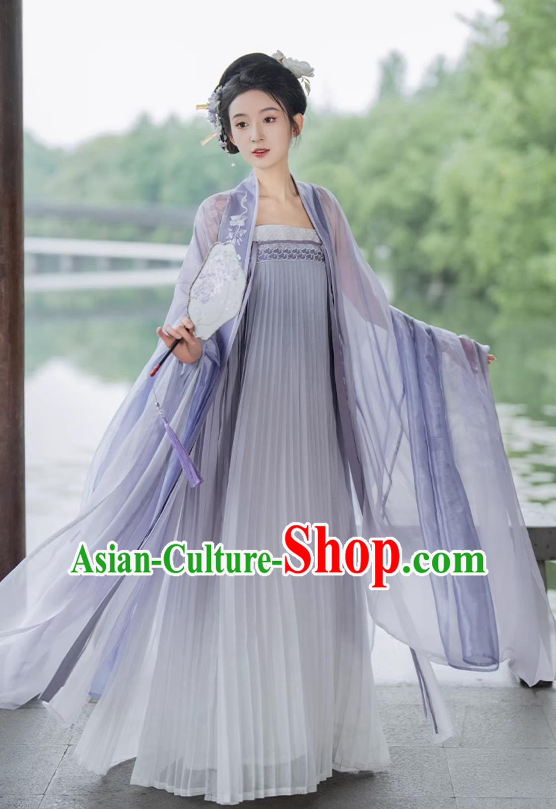 Ancient China Palace Princess Costume Traditional Wisteria Hanfu Dress Tang Dynasty Woman Clothing