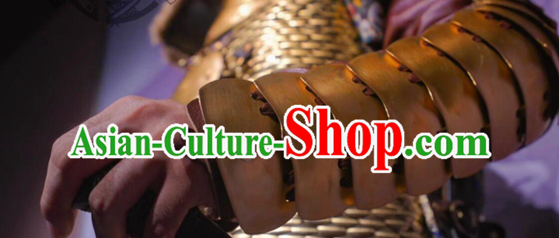 Handmade China Ming Dynasty Commander Metal Armor and Helmet Complete Set