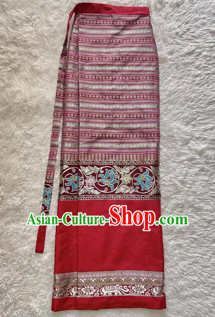 China Xishuangbanna Dai Ethnic Clothing Thailand Design Red Wedding Dress Southeast Asia Style