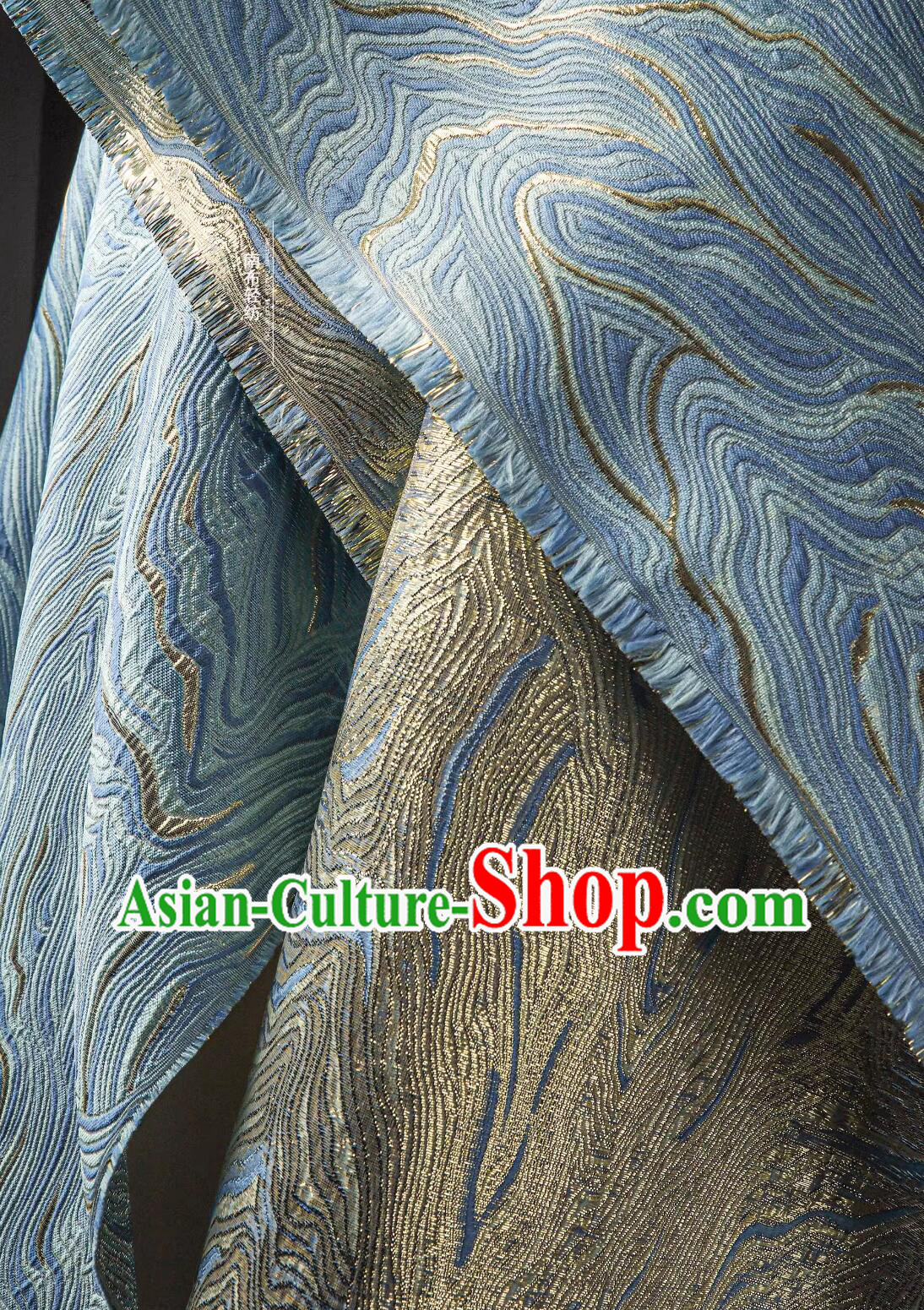 Classical Ripple Pattern Design Fabric Top Brocade Fabric Dress Coat Cloth Material