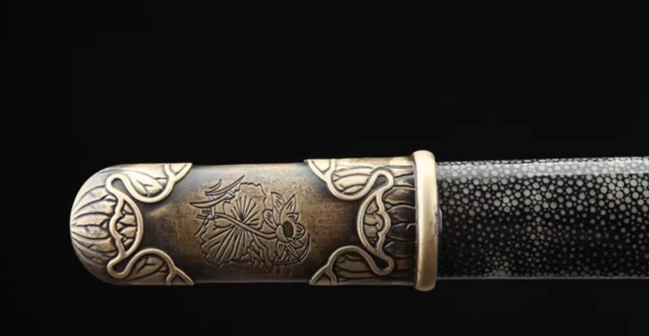 Handmade China Longquan Sword Song Dynasty Genuine Stingray Skin Sword