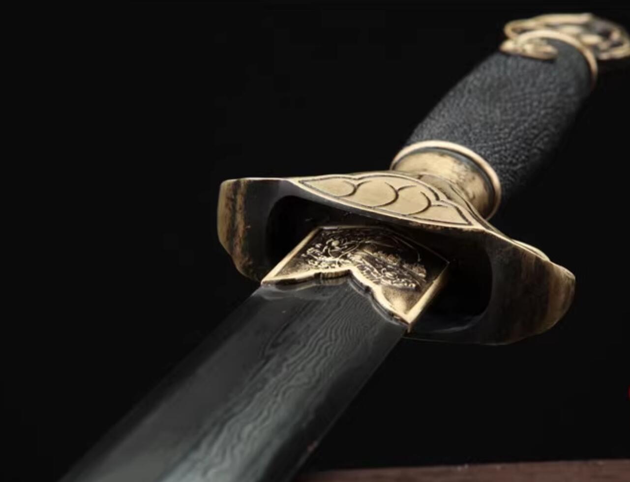 Handmade China Longquan Sword Song Dynasty Genuine Stingray Skin Sword