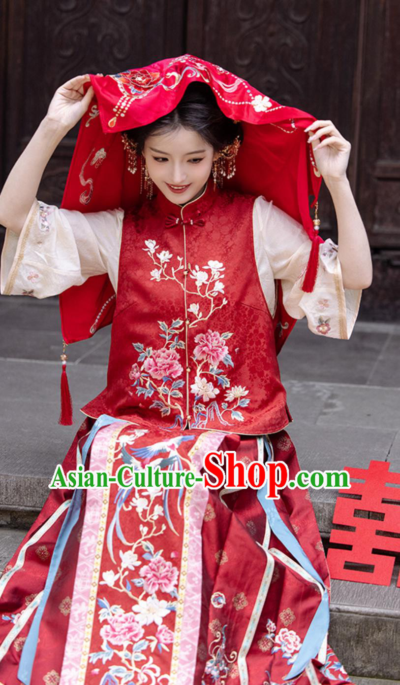 China Traditional Wedding Costume Ancient Chinese Clothing Minguo Bride Attire