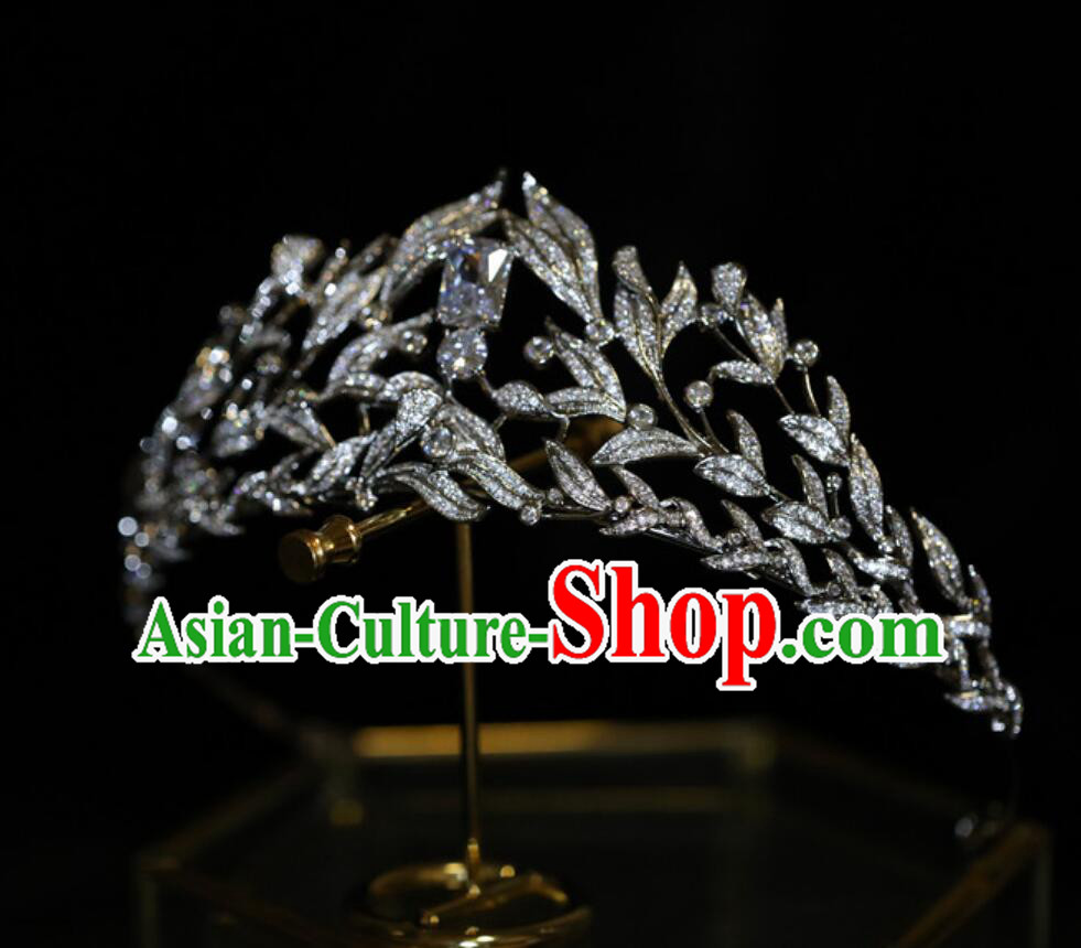 Top Princess Headwear Bride Hair Jewelry Handmade Wedding Zircon Royal Crown