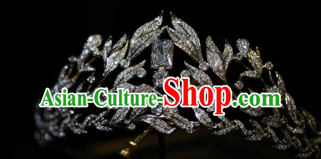 Top Princess Headwear Bride Hair Jewelry Handmade Wedding Zircon Royal Crown