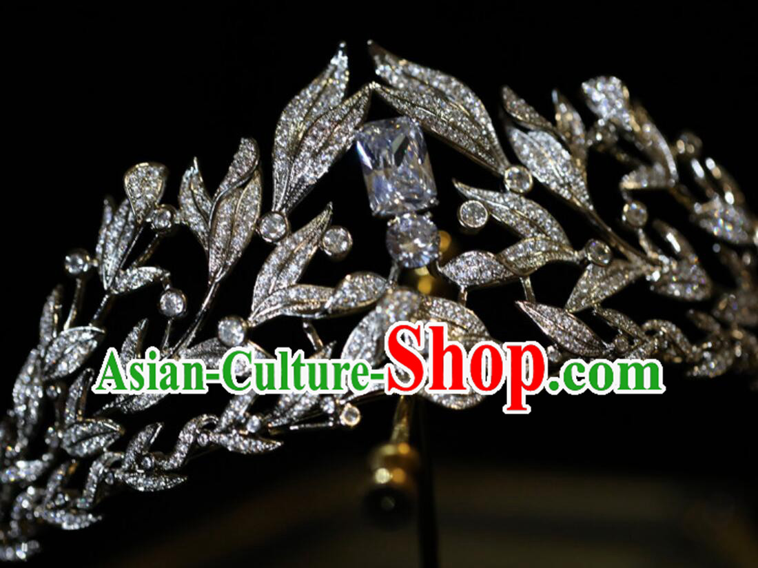 Top Princess Headwear Bride Hair Jewelry Handmade Wedding Zircon Royal Crown