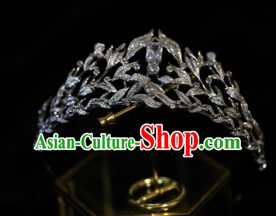 Top Princess Headwear Bride Hair Jewelry Handmade Wedding Zircon Royal Crown