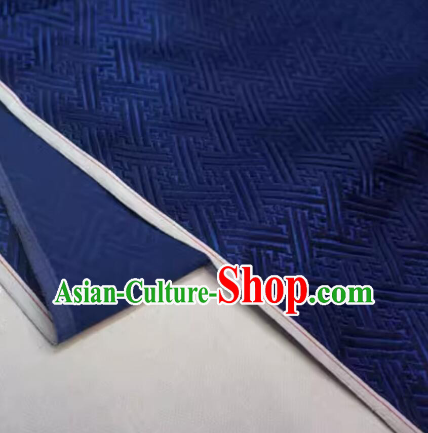 Chinese Traditional Pattern Design Navy Blue Cloth Top Brocade Fabric Tang Suit Material