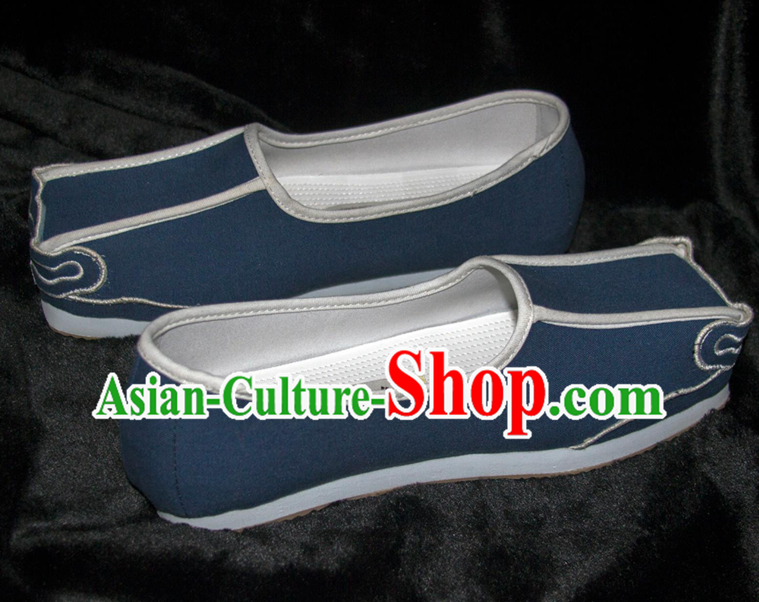 Traditional Male Hanfu Shoes Ancient Chinese Scholar Shoes China Ming Dynasty Blue Square Shoes