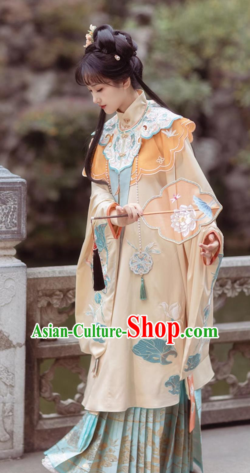 Traditional Female Hanfu Chinese Ming Dynasty Court Lady Costume Ancient China Princess Embroidered Clothing
