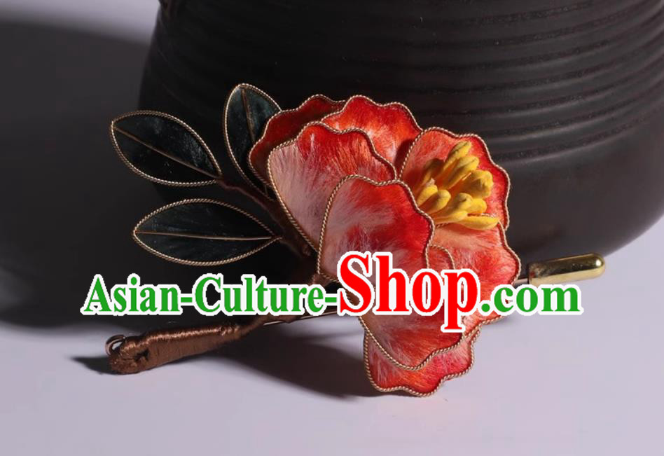 Handmade Chinese Silk Peony Corsage China Cheongsam Brooch Traditional Hanfu Jewelry