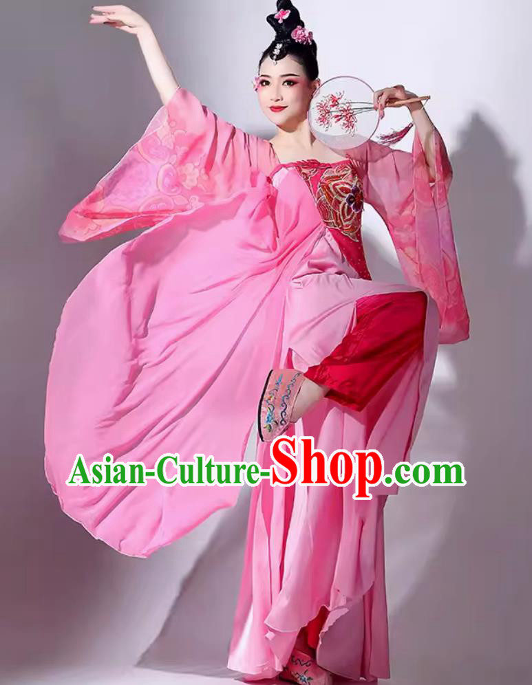 Traditional Hanfu Dance Pink Dress Women Group Performance Clothing Chinese Classical Dance Costume