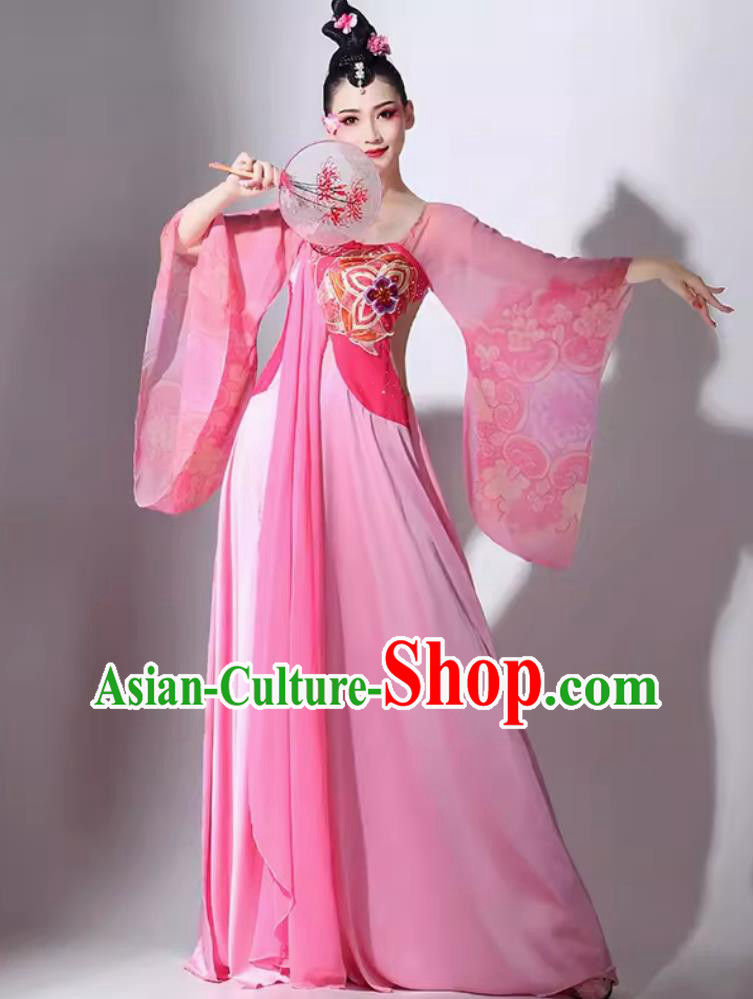 Traditional Hanfu Dance Pink Dress Women Group Performance Clothing Chinese Classical Dance Costume