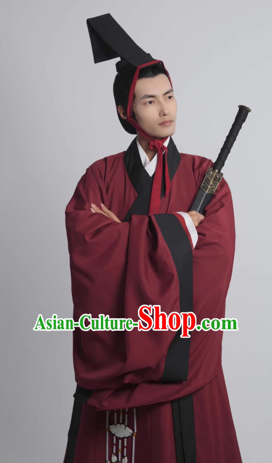 Traditional Male Hanfu Chinese Qin Dynasty Royal Prince Costume Ancient China Official Clothing