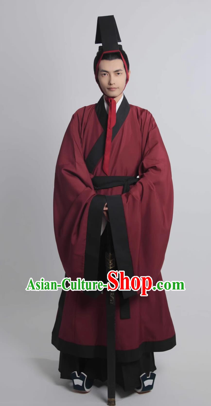 Traditional Male Hanfu Chinese Qin Dynasty Royal Prince Costume Ancient China Official Clothing