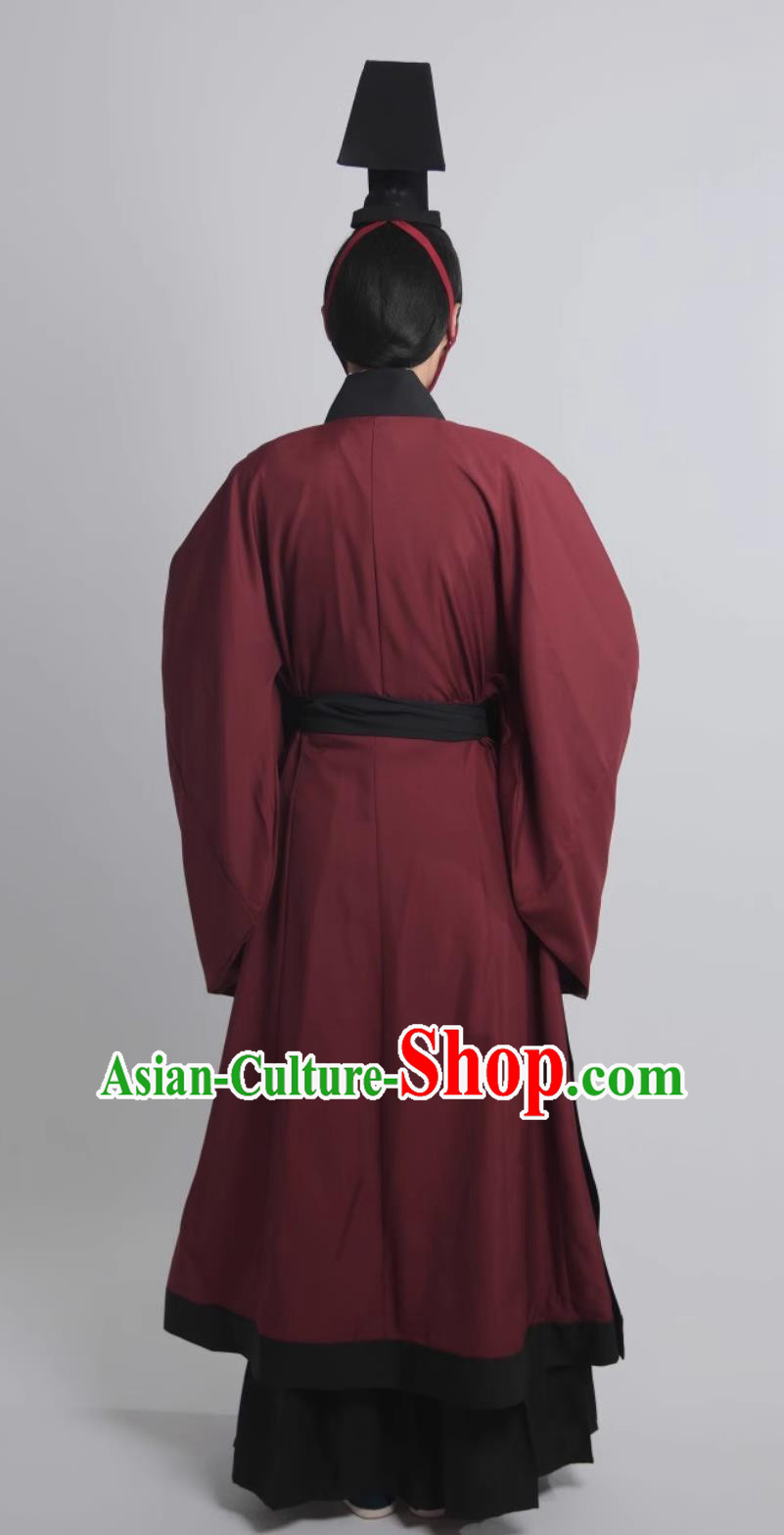 Traditional Male Hanfu Chinese Qin Dynasty Royal Prince Costume Ancient China Official Clothing